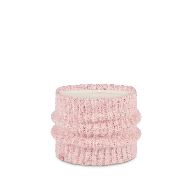 Buff Knitted and Fleece Neckwarmer in Dalia Pink