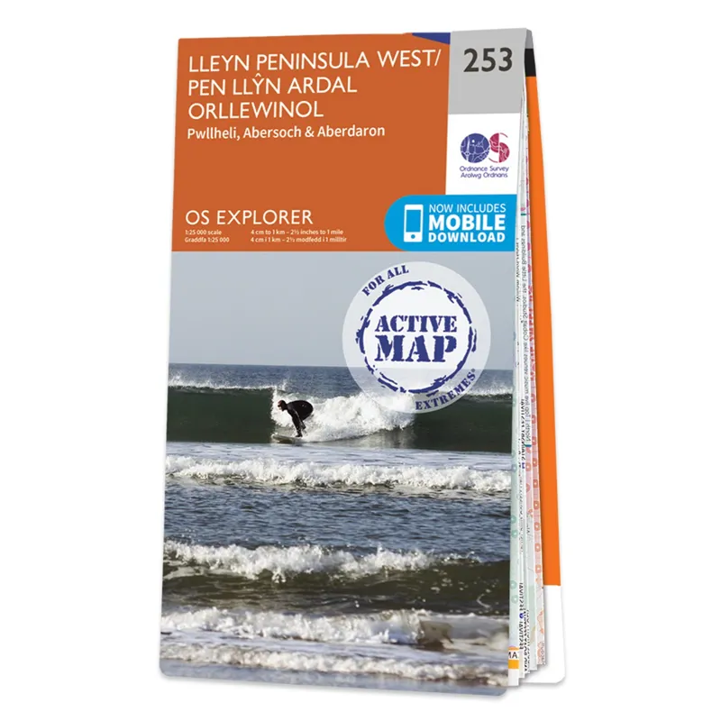 OS 253 Active Lleyn Peninsula West Weatherproof Map