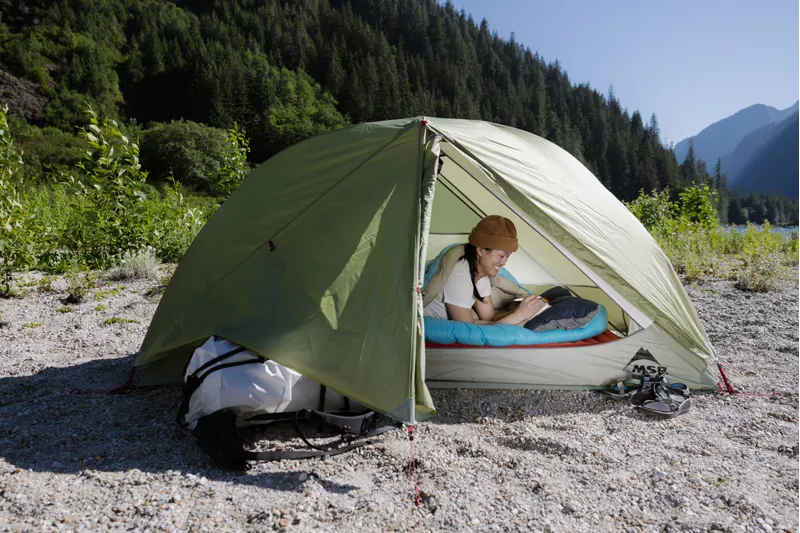 MSR Elixir 1-Person Backpacking Tent with Footprint in Green-12