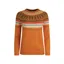 Weird Fish Lowell Eco Fair Isle Jumper Womens in Brick Orange