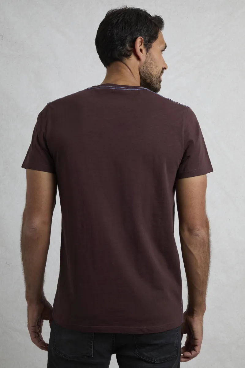 Weird Fish Footgills Organic Graphic Tee Mens in Mulled Wine-3