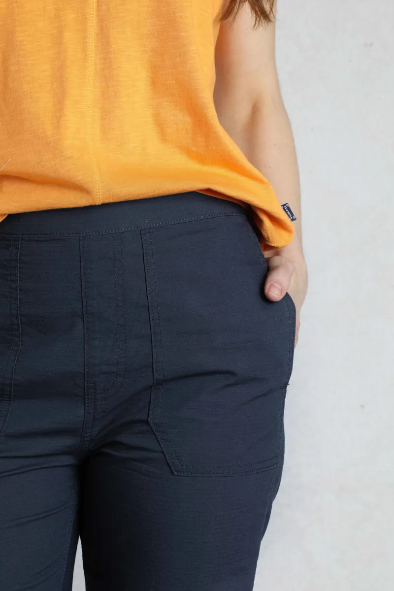 Weird Fish Anyar Ripstop Trousers in Navy-5