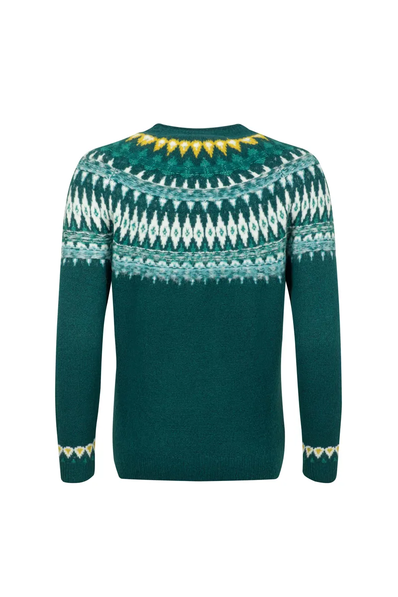 Weird Fish Lowell Eco Fair Isle Jumper Womens in Deep Teal-1