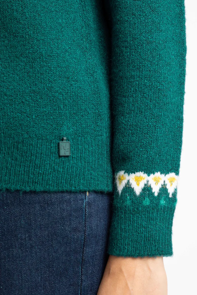 Weird Fish Lowell Eco Fair Isle Jumper Womens in Deep Teal-7