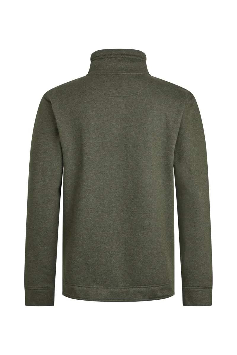 Weird Fish Brampton Branded Quarter Zip Sweater Mens in Fir Green-1