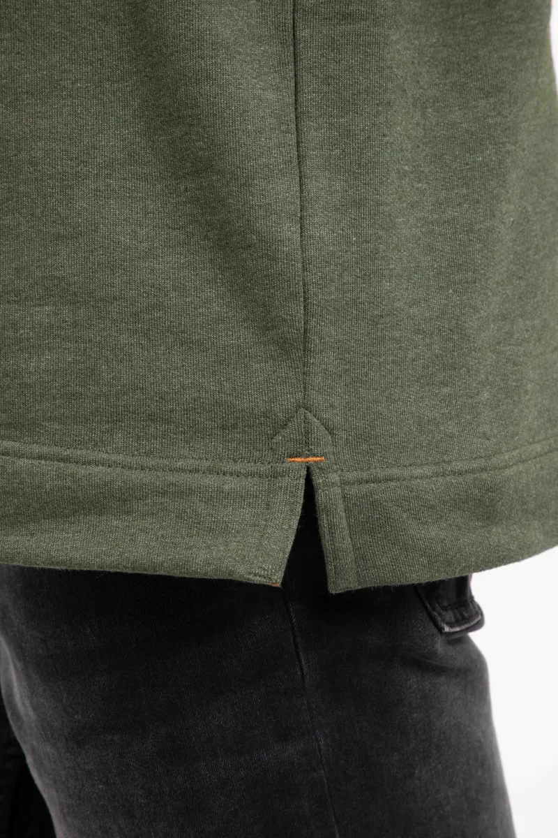 Weird Fish Brampton Branded Quarter Zip Sweater Mens in Fir Green-6