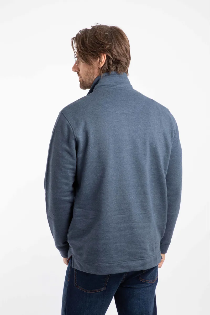 Weird Fish Brampton Branded Quarter Zip Sweater Mens in Navy-4