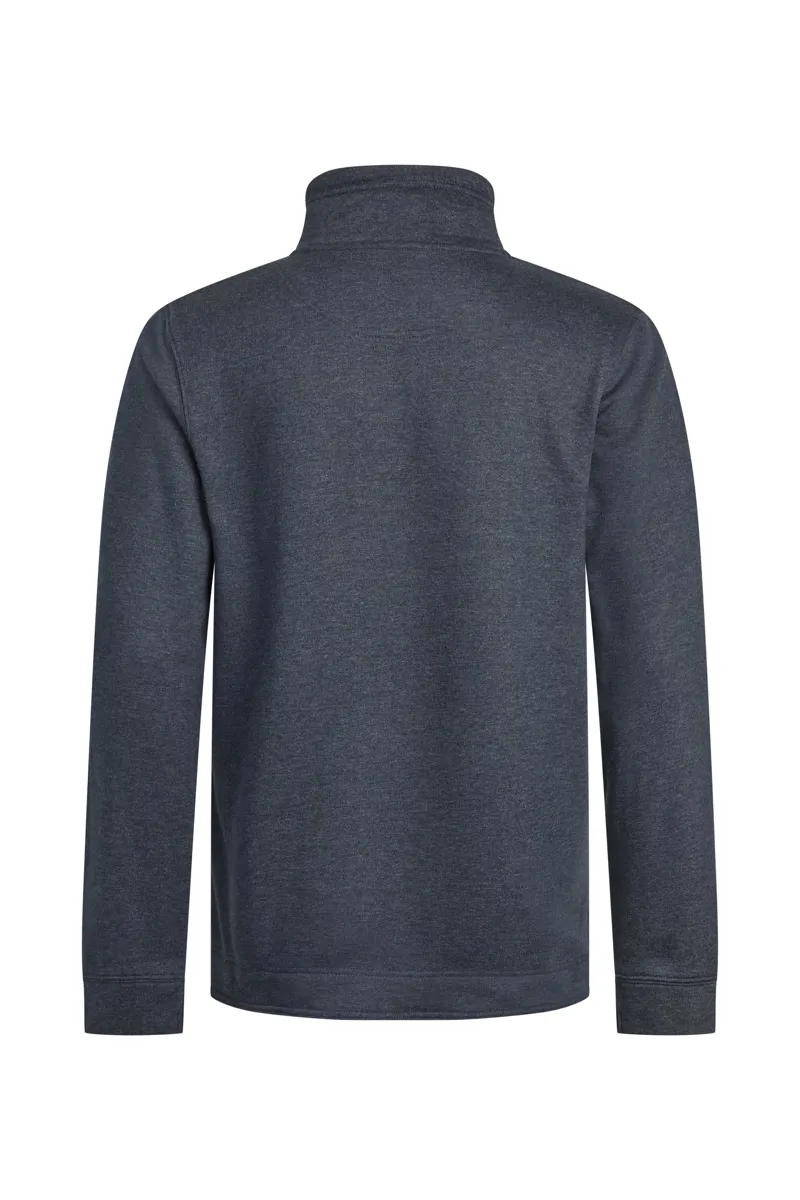 Weird Fish Brampton Branded Quarter Zip Sweater Mens in Navy-1