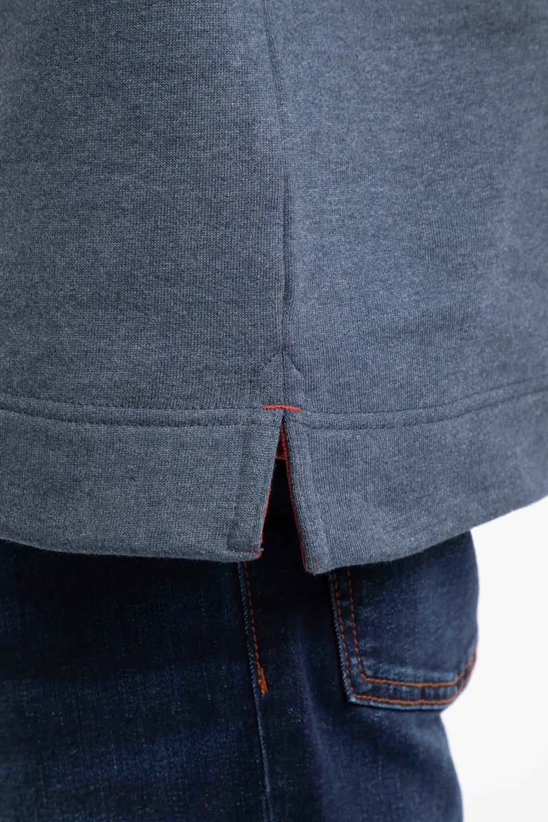 Weird Fish Brampton Branded Quarter Zip Sweater Mens in Navy-6