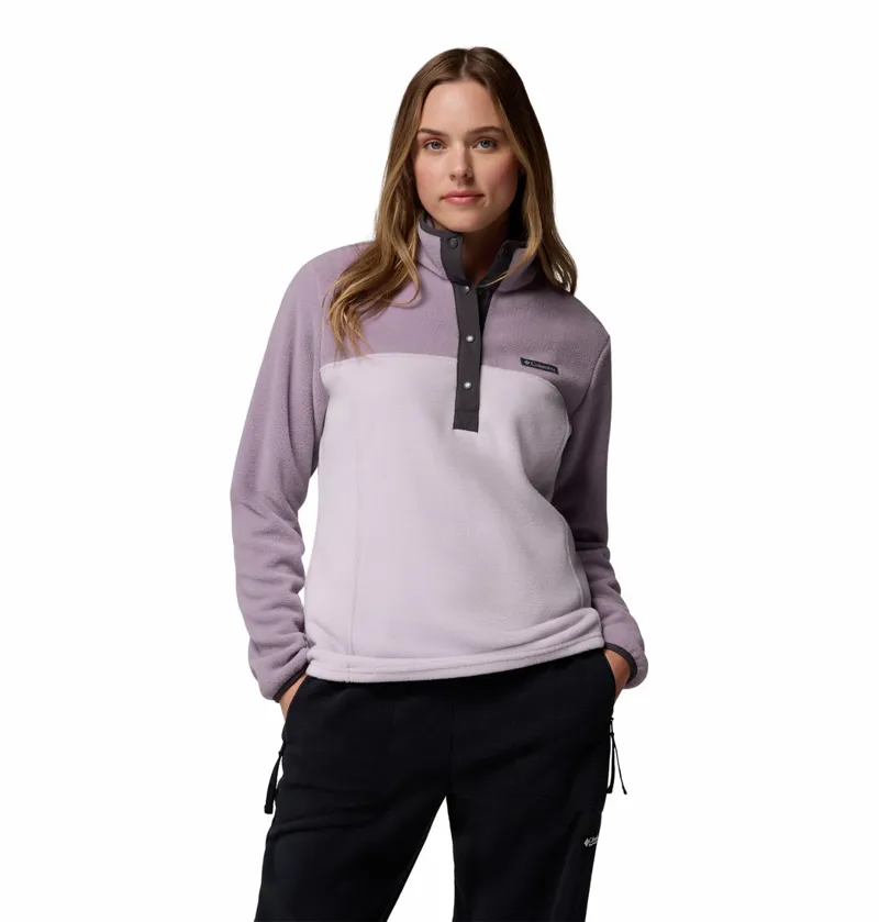 Columbia Benton Springs 1/2 Snap Pull Over II Womens in Lavender Pearl/Shale Purple/Shark