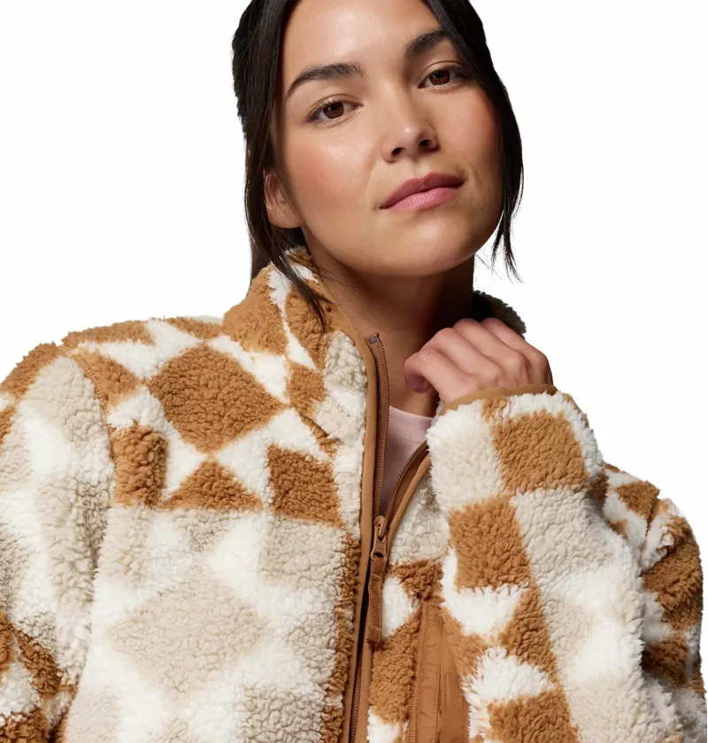 Columbia Womens West Bend Print Full Zip II in Camel Brown/Cozy Quilt-5