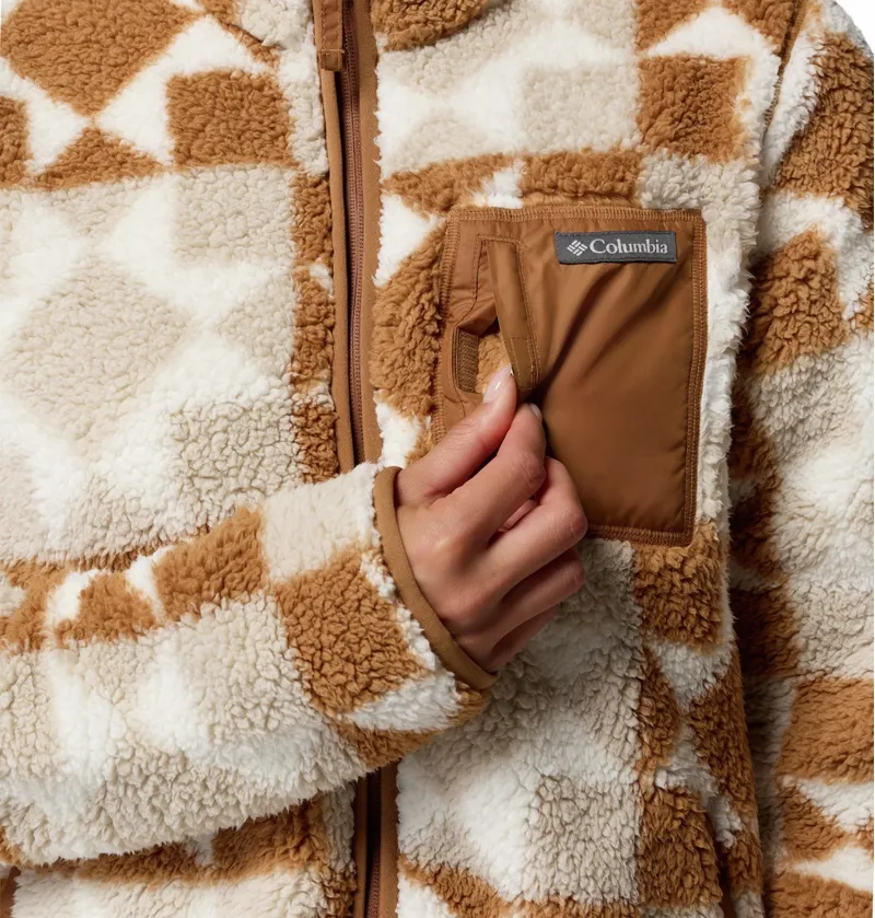 Columbia Womens West Bend Print Full Zip II in Camel Brown/Cozy Quilt-7