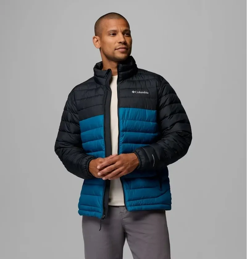 Columbia Powder Lite II Hooded Jacket Mens in Phoenix Blue/Black-1