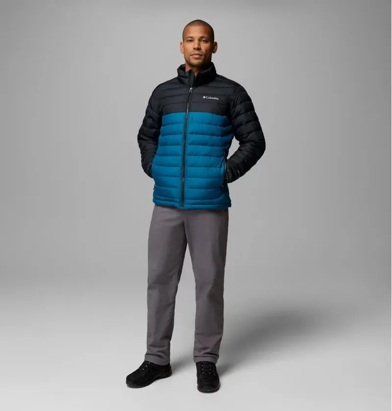 Columbia Powder Lite II Hooded Jacket Mens in Phoenix Blue/Black-4
