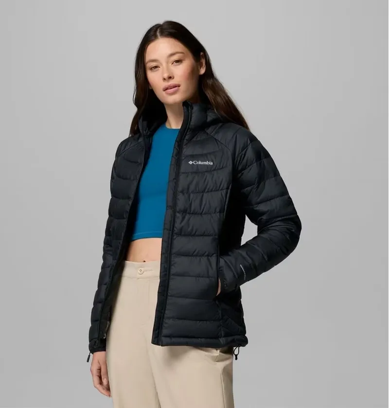 Columbia Powder Lite II Hooded Jacket Womens in Black Ripstop-1