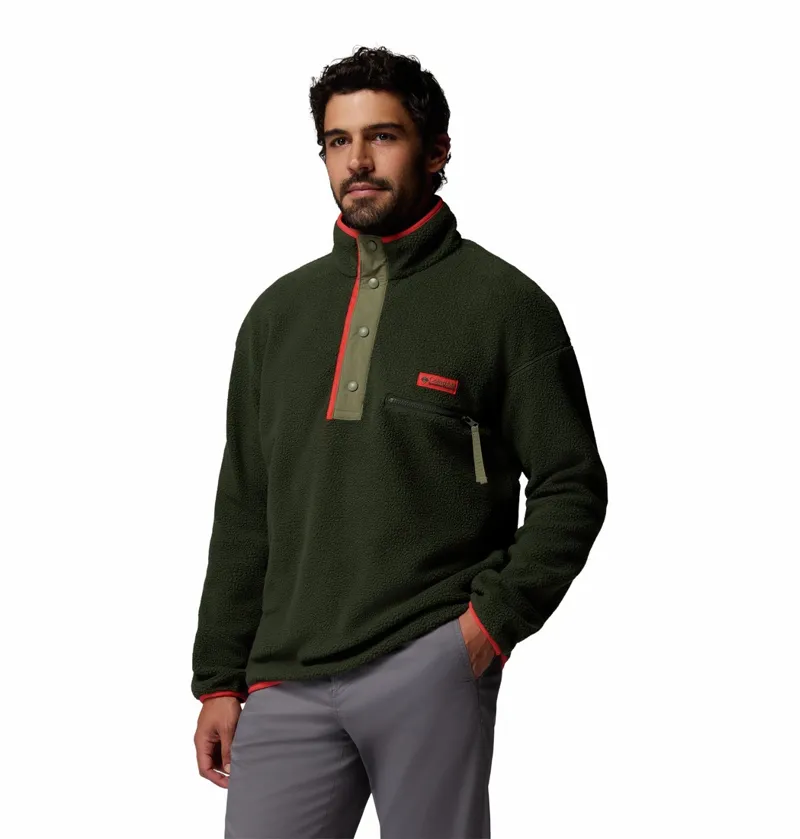 Columbia Helvetia II Half Snap Fleece Mens in Greenscape-1