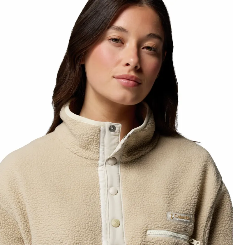 Columbia Helvetia II Cropped Half Snap Fleece Womens Ancient Fossil-3