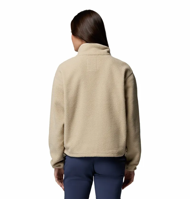 Columbia Helvetia II Cropped Half Snap Fleece Womens Ancient Fossil-2