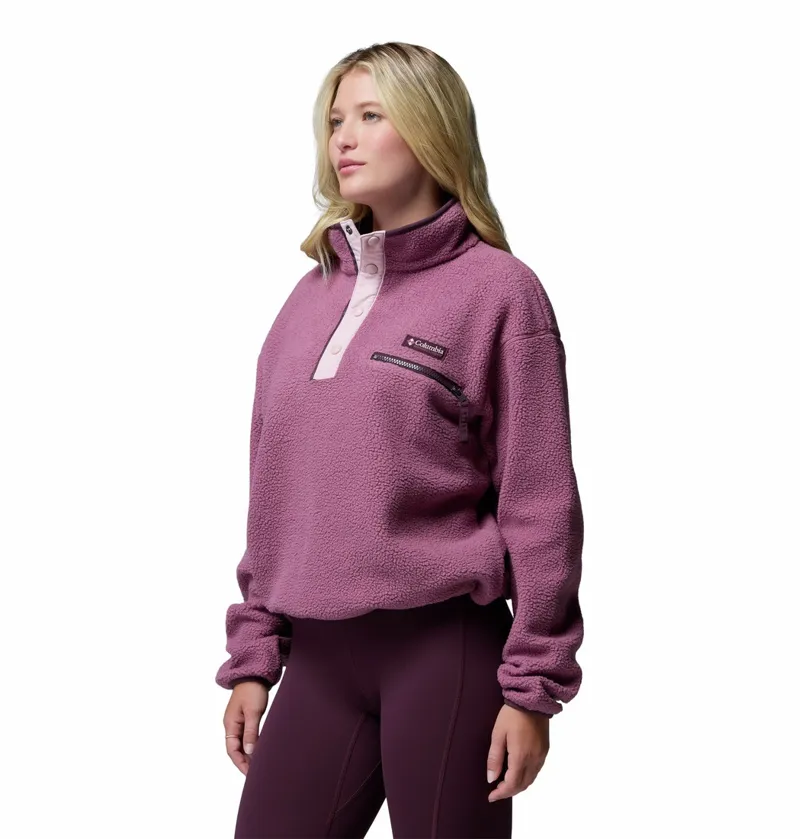 Columbia Helvetia II Cropped Half Snap Fleece Womens Antique Mauve-1