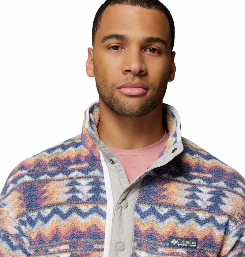Columbia Helvetia II Printed Half Snap Fleece Mens in Sea Salt/Retrotree-2