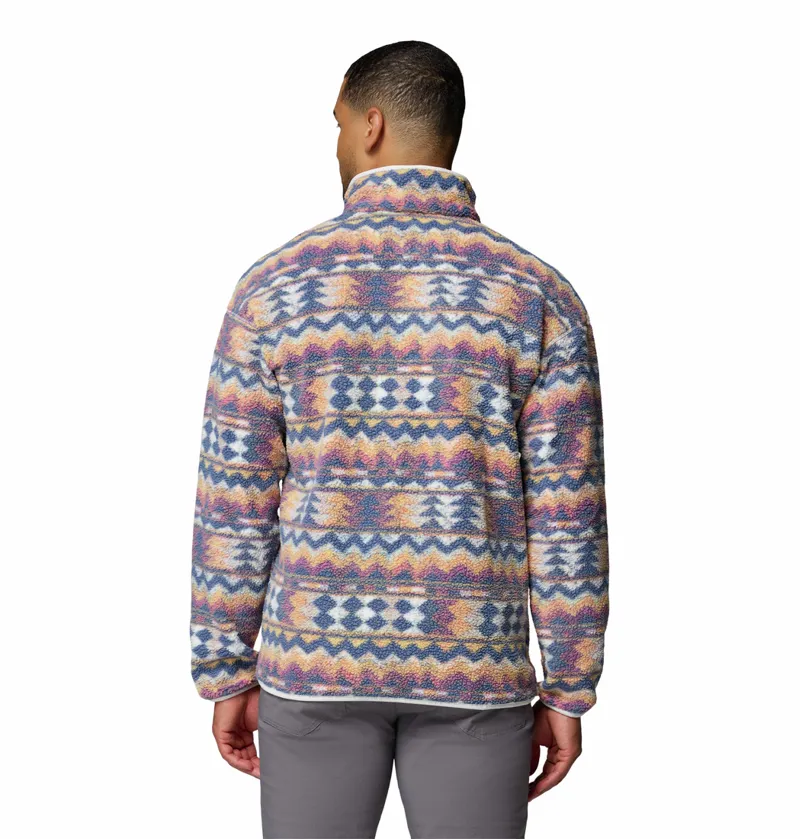 Columbia Helvetia II Printed Half Snap Fleece Mens in Sea Salt/Retrotree-1