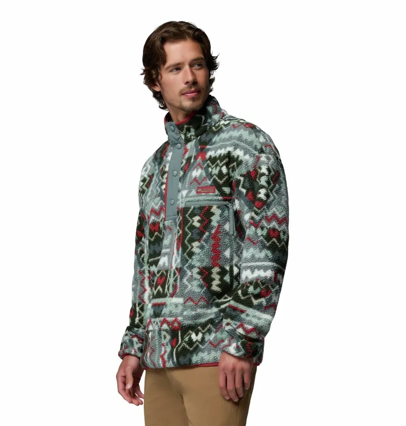 Columbia Helvetia II Printed Half Snap Fleece Mens Sedona Sage Geo-1
