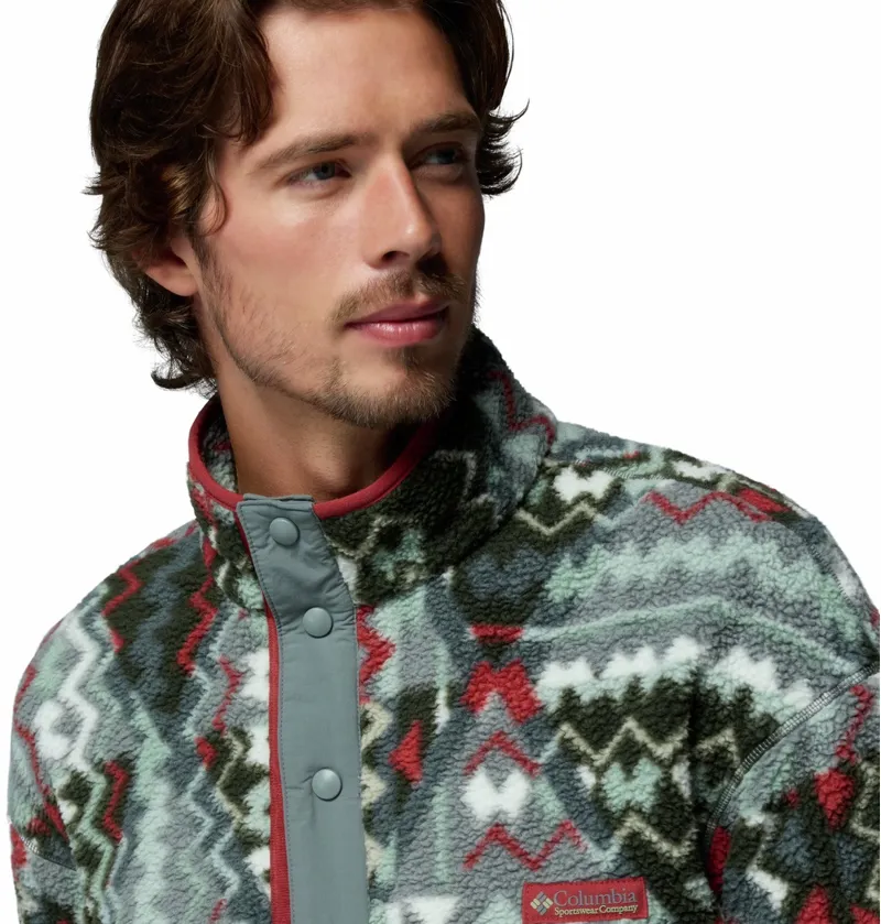 Columbia Helvetia II Printed Half Snap Fleece Mens Sedona Sage Geo-3