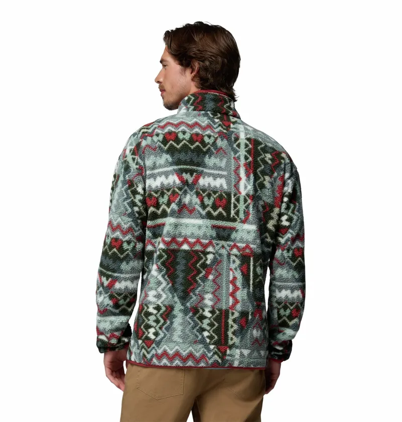 Columbia Helvetia II Printed Half Snap Fleece Mens Sedona Sage Geo-2