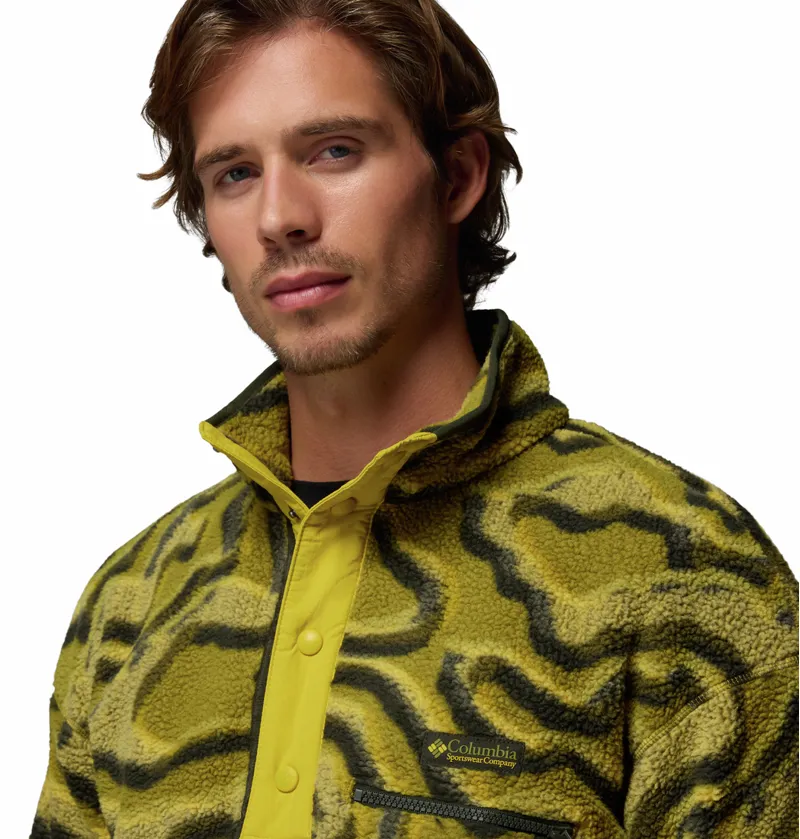 Columbia Helvetia II Printed Half Snap Fleece Mens in Mossy Green/Retrotree-5