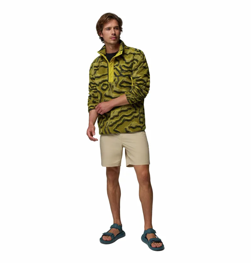 Columbia Helvetia II Printed Half Snap Fleece Mens in Mossy Green/Retrotree-4