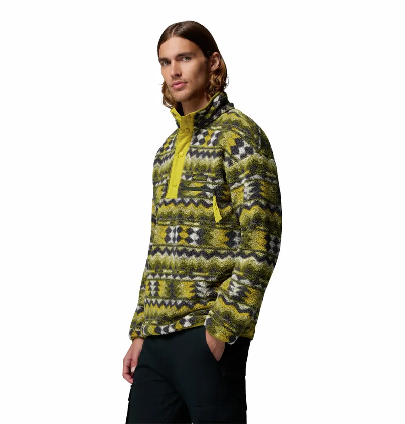 Columbia Helvetia II Printed Half Snap Fleece Mens in Mossy Green/Retrotree-1