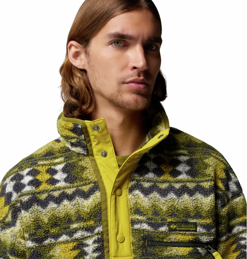 Columbia Helvetia II Printed Half Snap Fleece Mens in Mossy Green/Retrotree-6