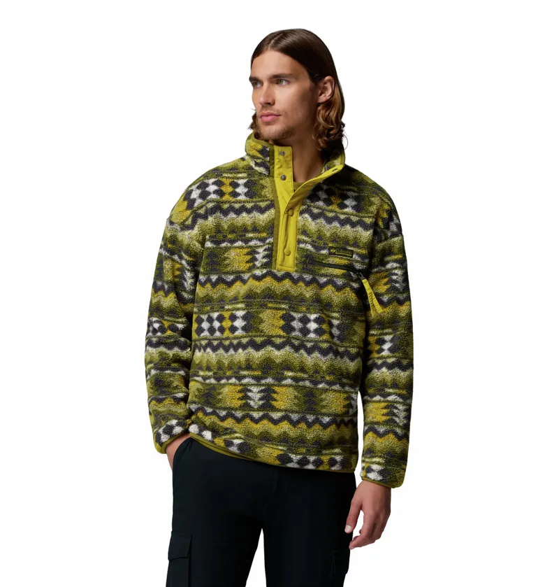 Columbia Helvetia II Printed Half Snap Fleece Mens in Mossy Green/Retrotree