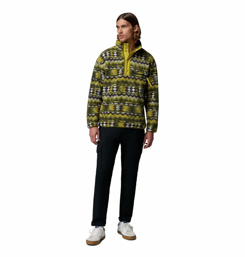 Columbia Helvetia II Printed Half Snap Fleece Mens in Mossy Green/Retrotree-3