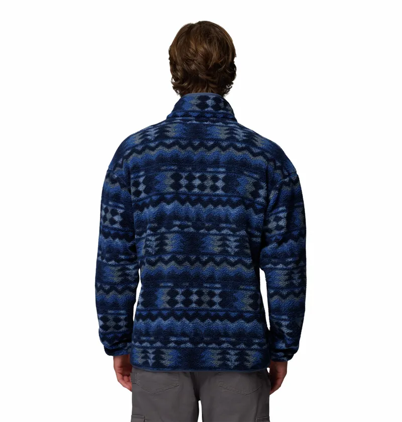 Columbia Helvetia II Printed Half Snap Fleece Mens in Mountain Blue/Retrotree-2