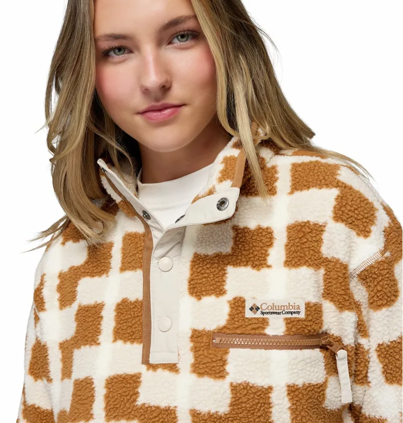 Columbia Helvetia II Printed Cropped Half Snap Womens Camel Brown-3