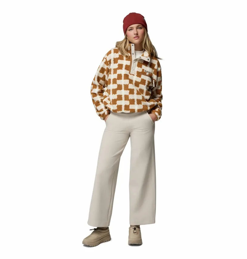 Columbia Helvetia II Printed Cropped Half Snap Womens Camel Brown-5
