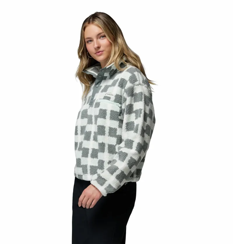 Columbia Helvetia II Printed Cropped Half Snap Womens Sedona Sage-1