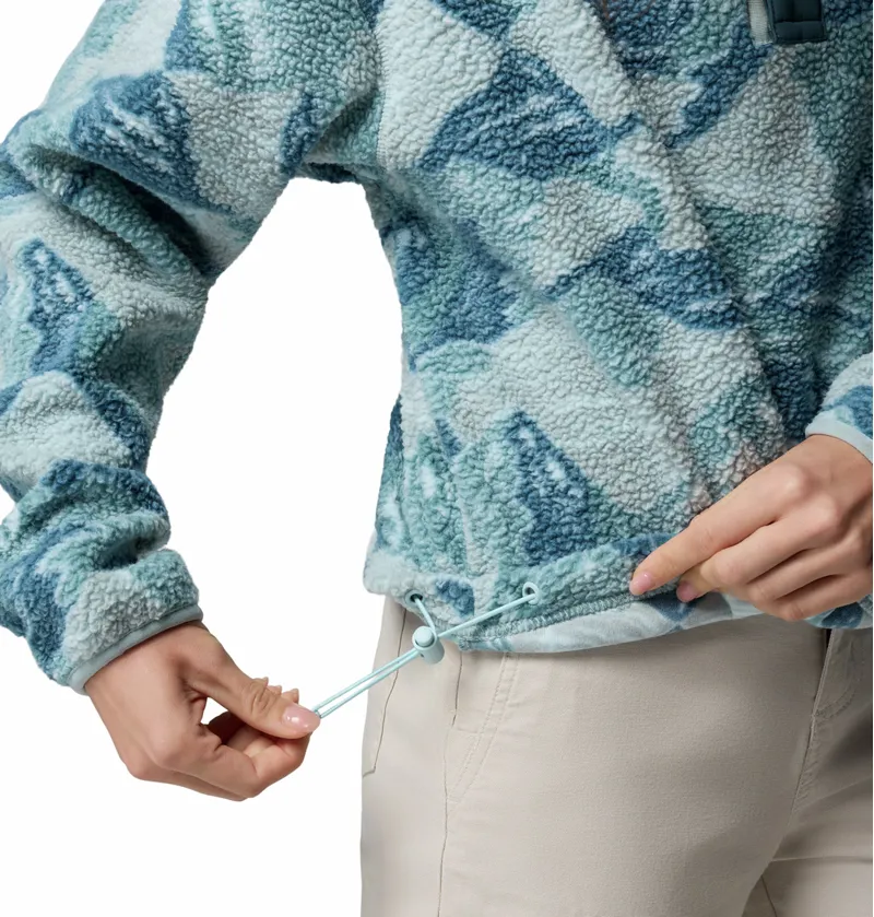 Columbia Helvetia II Printed Cropped Half Snap Womens in Marine Light/Sunscape-4