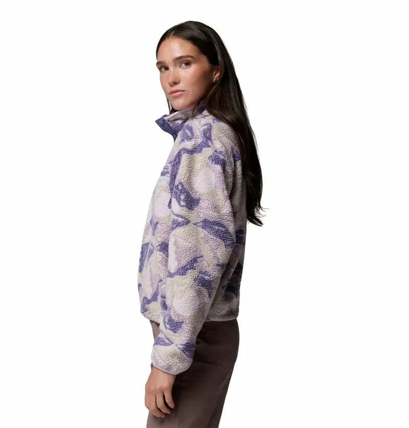 Columbia Helvetia II Printed Cropped Half Snap Womens Lavender Pearl-1