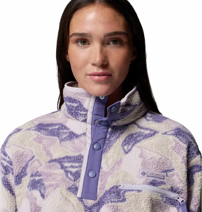 Columbia Helvetia II Printed Cropped Half Snap Womens Lavender Pearl-3