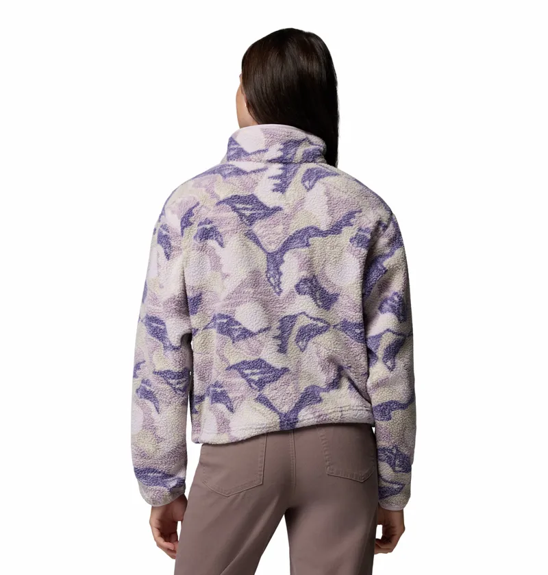 Columbia Helvetia II Printed Cropped Half Snap Womens in Lavender Pearl/Sunscape-1