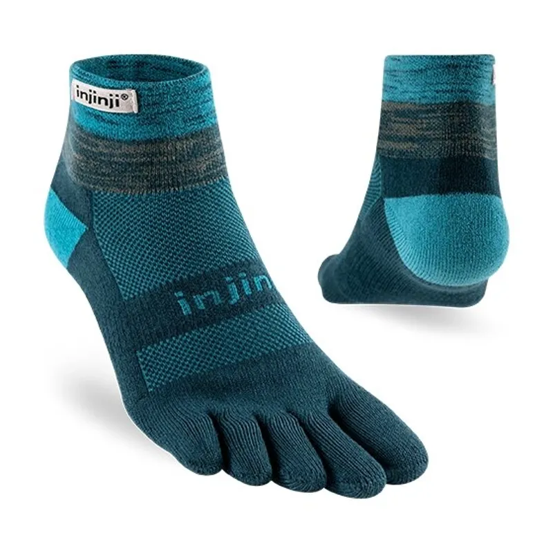 Injinji Trail Midweight Mini Crew Running Toe Socks Unisex in Midnight-1