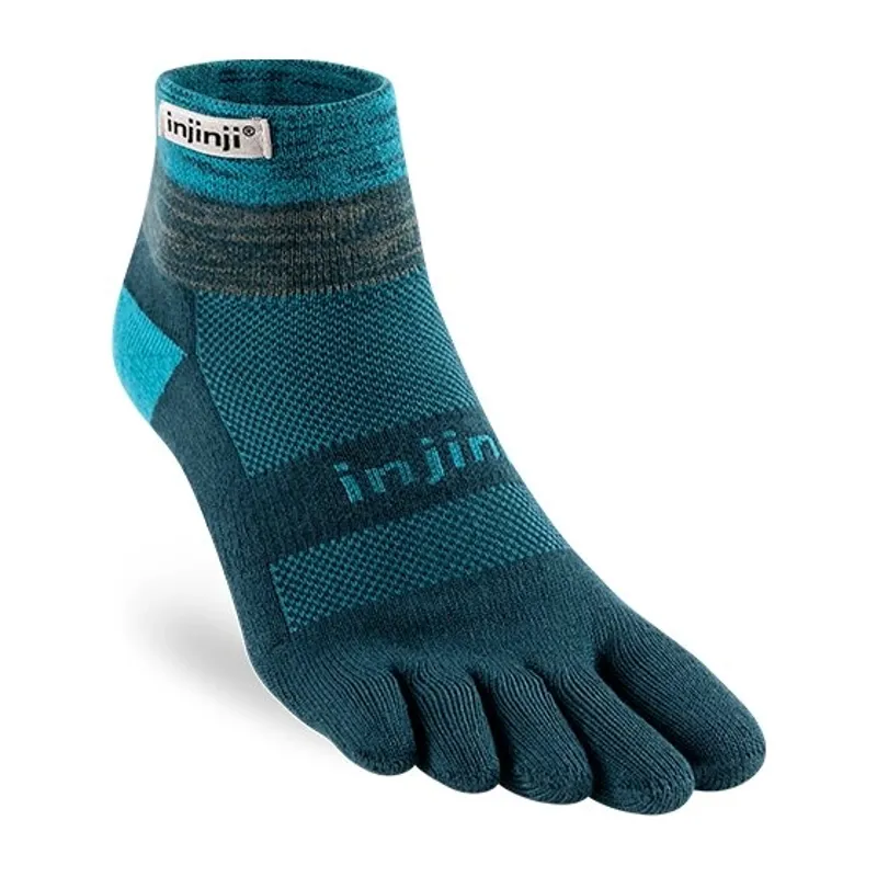 Injinji Trail Midweight Mini Crew Running Toe Socks Unisex in Midnight