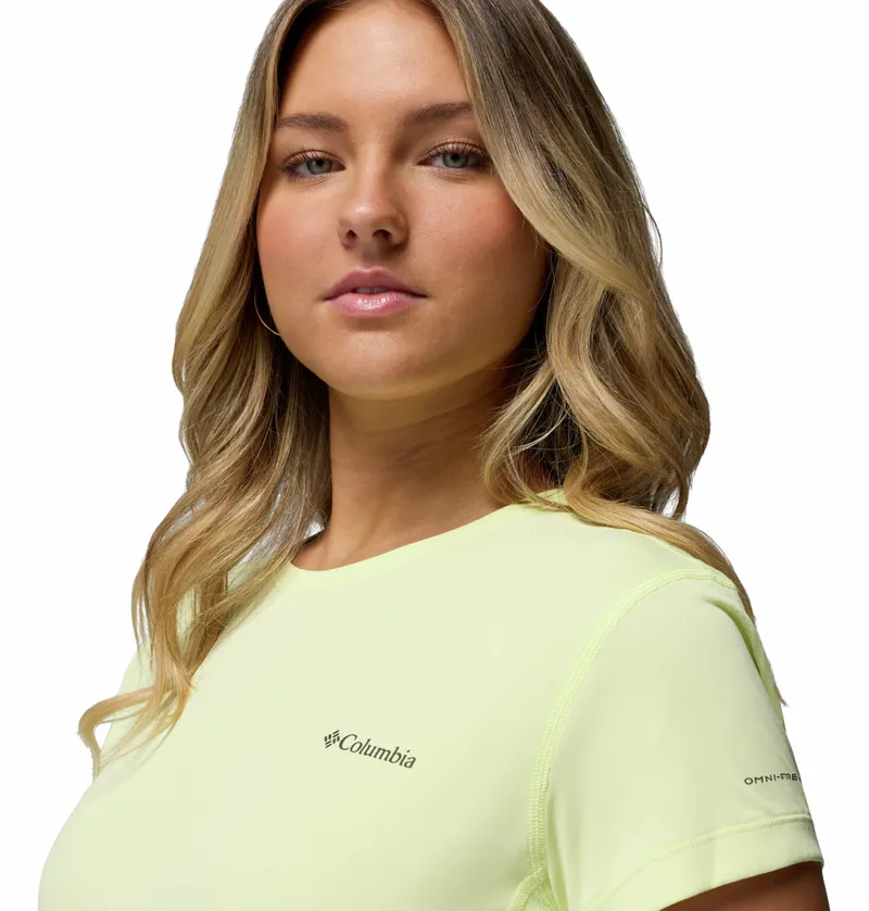Columbia Zero Rules Light Short Sleeve Crew Womens in Citron Haze-3