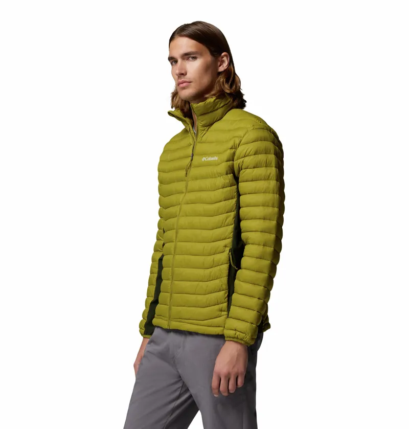 Columbia Powder Pass Hybrid Jacket Mens in Mossy Green/Greenscape-2