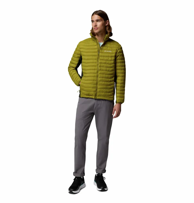 Columbia Powder Pass Hybrid Jacket Mens in Mossy Green/Greenscape-8
