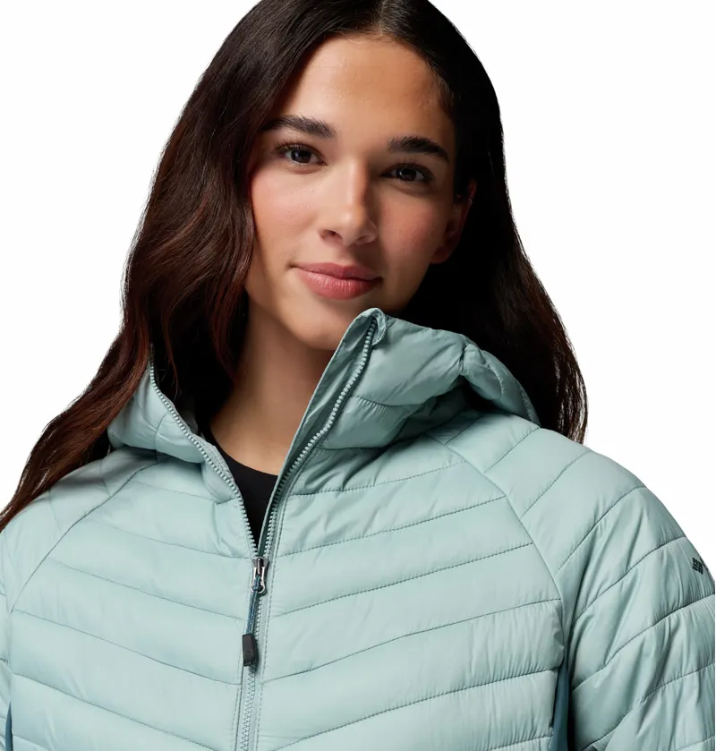 Columbia Powder Pass III Hybrid Hooded Jacket Womens in Crushed Blue-4