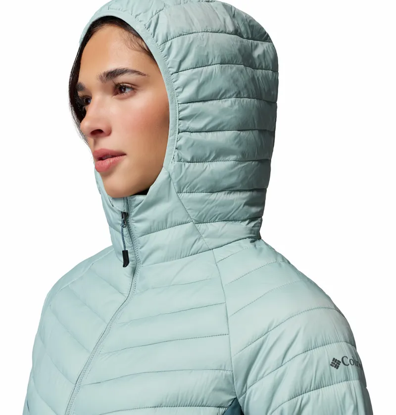 Columbia Powder Pass III Hybrid Hooded Jacket Womens in Crushed Blue-5