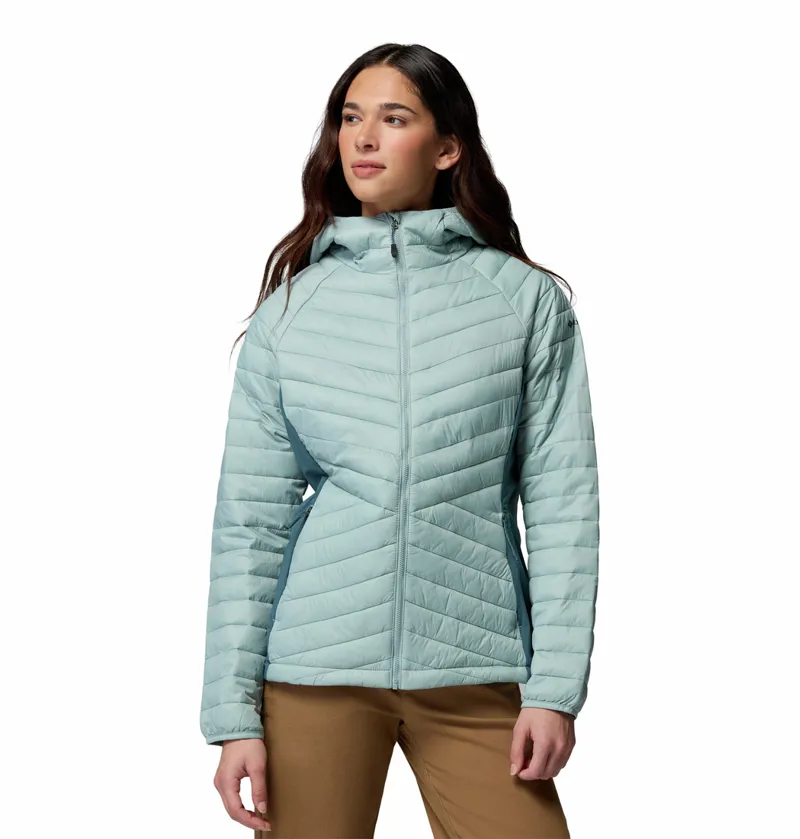 Columbia Powder Pass III Hybrid Hooded Jacket Womens in Crushed Blue